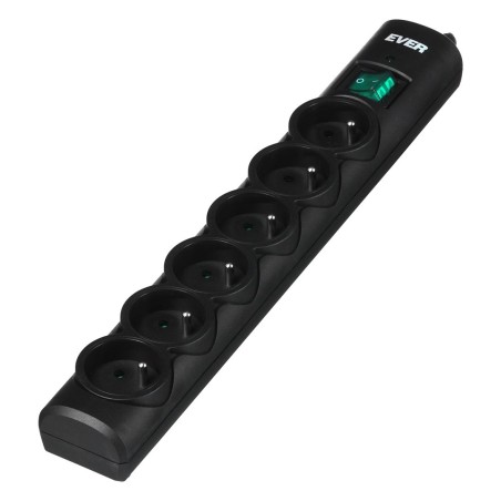 Listwa przeciwprzepięciowa Ever OPTIMA 1,5m (6 x UTE 10 A kolor czarny) (T/LZ08-OPT015/0000)