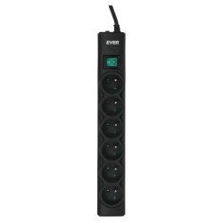 Listwa przeciwprzepięciowa Ever OPTIMA 1,5m (6 x UTE 10 A kolor czarny) (T/LZ08-OPT015/0000)
