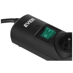 Listwa przeciwprzepięciowa Ever OPTIMA 1,5m (6 x UTE 10 A kolor czarny) (T/LZ08-OPT015/0000)