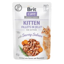 BRIT Care Fillets in Jelly filety z łososiem w galaretce - mokra karma dla kociąt - 85 g