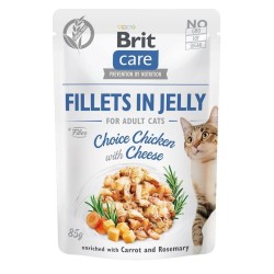 BRIT Care Fillets in Jelly filety z kurczakiem i serem w galaretce - mokra karma dla kota - 85 g