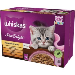 Whiskas Drobiowe Frykasy w galaretce - mokra karma dla kociąt - saszetka - 12x85 g