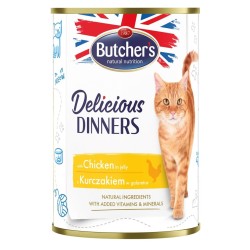 BUTCHER'S Delicious Dinners Kawałki z kurczakiem w galaretce - mokra karma dla kota - 400 g