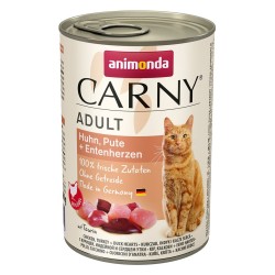 ANIMONDA Carny Adult kurczak, indyk, kacze serca - mokra karma dla kota - 400g