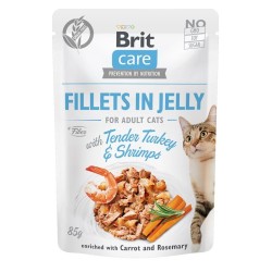 BRIT Care Fillets in Jelly filety z indykiem i krewetkami w galaretce - mokra karma dla kota - 85 g