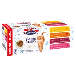 BUTCHER'S Delicious Dinners Jumbo Pack - mokra karma dla kota - 40x100 g