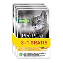 PURINA Pro Plan Sterilised Kurczak - mokra karma dla kota - 85g 3+1 saszetka gratis