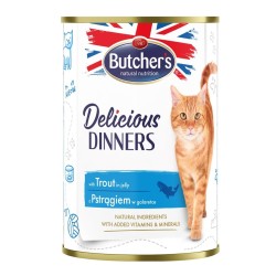 BUTCHER'S Delicious Dinners Kawałki z pstrągiem w galaretce - mokra karma dla kota - 400 g