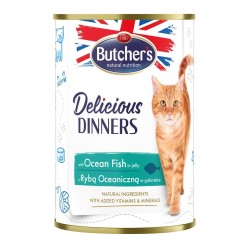 BUTCHER'S Delicious dinners Kawałki z rybą morską w galaretce - mokra karma dla kota - 400 g