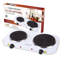 Kuchenka elektryczna Esperanza YELLOWSTONE EKH007W (Płyta elektryczna 2 pola grzejne 1000W, 1500W kolor biały)
