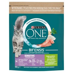 PURINA One Bifensis Adult Sensitive Bogata w Indyka i Ryż - sucha karma dla kota - 800 g