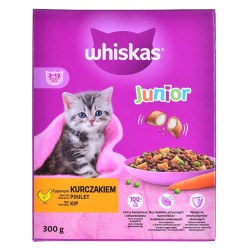 WHISKAS Junior z kurczakiem - sucha karma dla kota - 300 g