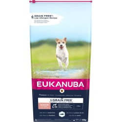 EUKANUBA Grain Free Senior Małe/średnie rasy, Ryby oceaniczne - sucha karma dla psa - 12 kg