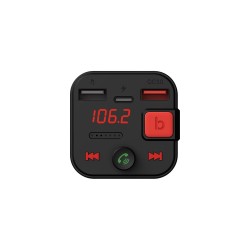 SAVIO TR-15 TRANSMITER FM Z WYŚWIETLACZEM, BLUETOOTH I ŁADOWARKĄ PD USB-C USB-A QUICK CHARGE, BASS BOOST