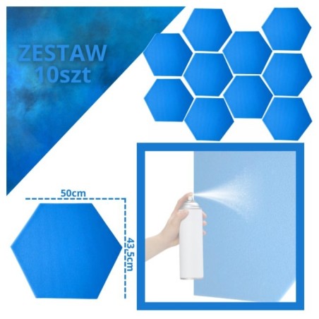 Panel akustyczny DNA AM3 BL, zestaw 10 sztuk, kolor niebieski