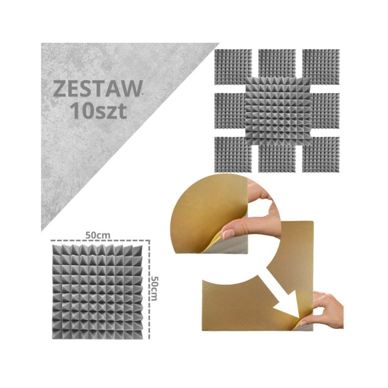 Panel akustyczny DNA AM2 GY zestaw 10 szt. szary