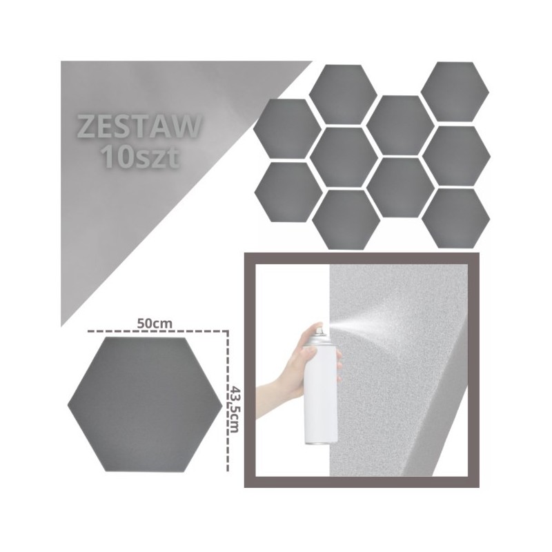 Panel akustyczny DNA AM3 GY zestaw 10 sztuk szary