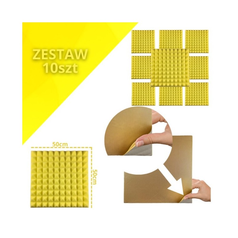 Panel akustyczny DNA AM2 YL zestaw 10 szt. żółty