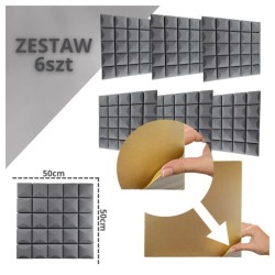 Panel akustyczny DNA AM5 GY szary zestaw 6 sztuk