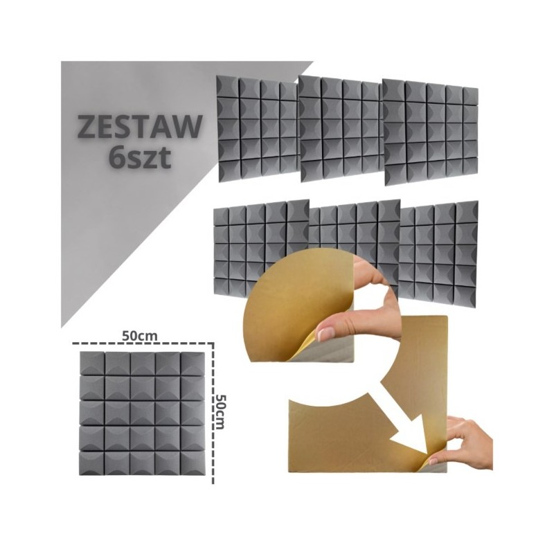 Panel akustyczny DNA AM5 GY szary zestaw 6 sztuk