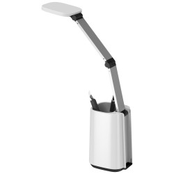 Nowoczesna lampka na biurko LED Activejet TECHNIC biała z wyświetlaczem LED (data, godzina, budzik) składana