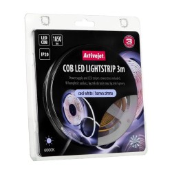Taśma LED COB 3m z zasilaczem barwa zimna IP20
