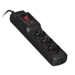 Listwa przeciwprzepięciowa Activejet COMBO 3gn/1,5m/cz (10A 2300W) 1,5m kolor czarny