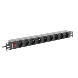 Listwa RACK Lanberg PDU-09E-0300-BK (7 x UTE 16 A (3680 W) 3m kolor czarny)