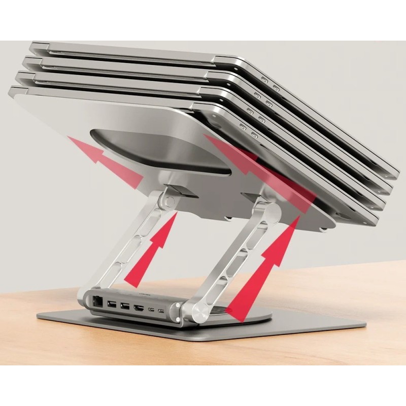 UNITEK PODSTAWKA POD LAPTOP + HUB USB-C, HDMI 1.4, 4K, PD 100W UNITEK PODSTAWKA POD LAPTOP + HUB USB-C, HDMI 1.4, 4K, PD 100W
