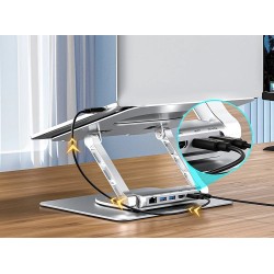 UNITEK PODSTAWKA POD LAPTOP + HUB USB-C, HDMI 1.4, 4K, PD 100W