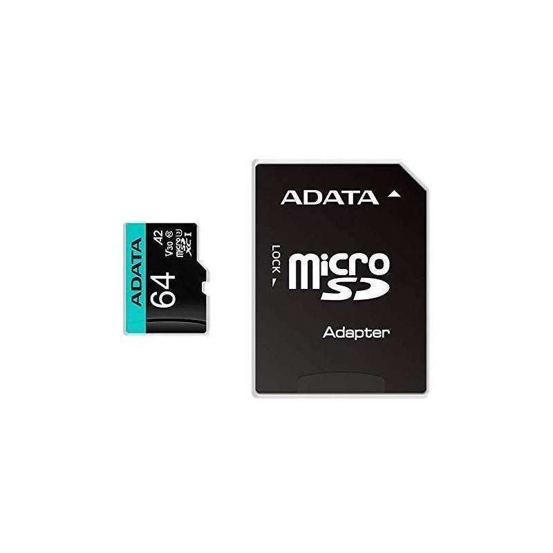 Karta pamięci z adapterem ADATA AUSDX64GUI3V30SA2-RA1 (64GB Class 10, V30 + adapter)