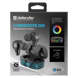 DEFENDER SŁUCHAWKI BLUETOOTH CYBERDOTS 250 GAMING CZARNE 63250