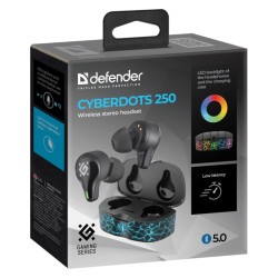 DEFENDER SŁUCHAWKI BLUETOOTH CYBERDOTS 250 GAMING CZARNE 63250