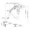 GEMBIRD BIURKOWE REGULOWANE RAMIĘ/UCHWYT NA MONITOR 17-32, VESA 100X100MM, DO 8 KG