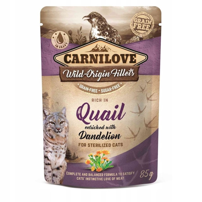 Carnilove Cat Pouch Quail&Dendelion Sterilized 85g