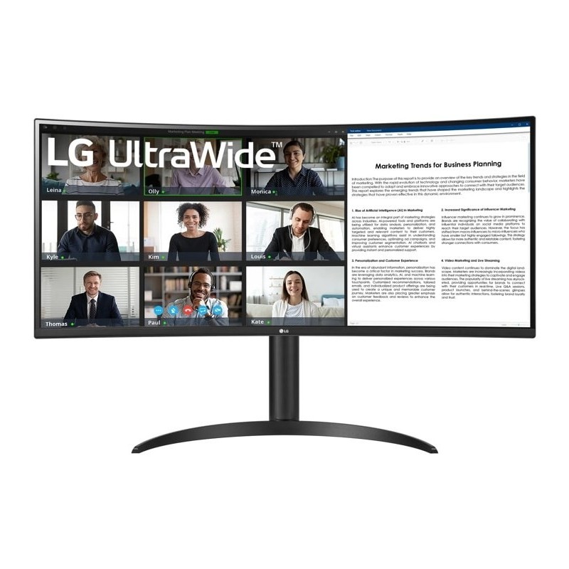 LG 34WR55QK-B monitor komputerowy 86,4 cm (34") 3440 x 1440 px Wide Quad HD Czarny