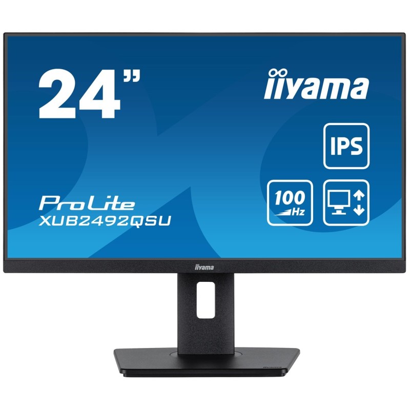 iiyama ProLite XUB2492QSU-B1 monitor komputerowy 60,5 cm (23.8") 2560 x 1440 px Wide Quad HD LED Czarny iiyama ProLite XUB2492QSU-B1 monitor komputerowy 60,5 cm (23.8") 2560 x 1440 px Wide Quad HD LED Czarny