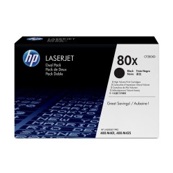 HP 80X zestaw 2 oryginalnych wkładów z czarnym tonerem LaserJet XL