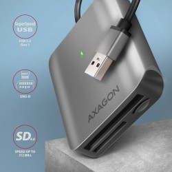 Axagon CRE-S3 External card reader USB-A 3.2 Gen 1 3-slot & lun SD/microSD/CF czytnik kart USB 3.2 Gen 1 (3.1 Gen 1) Type-A