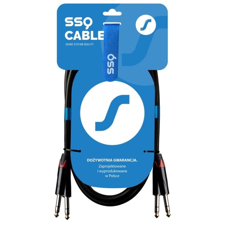 SSQ JSJS1 - kabel 2x JACK STEREO - 2x JACK STEREO 1 metrowy SSQ JSJS1 - kabel 2x JACK STEREO - 2x JACK STEREO 1 metrowy