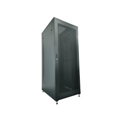 Q-LANTEC Szafa serwerowa 42U 19" 600x1000, drzwi przednie stalowe perforowane, kolor czarny FLAT PACK