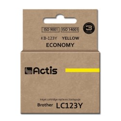 Tusz ACTIS KB-123Y (zamiennik Brother LC123Y/LC121Y Standard 10 ml żółty)