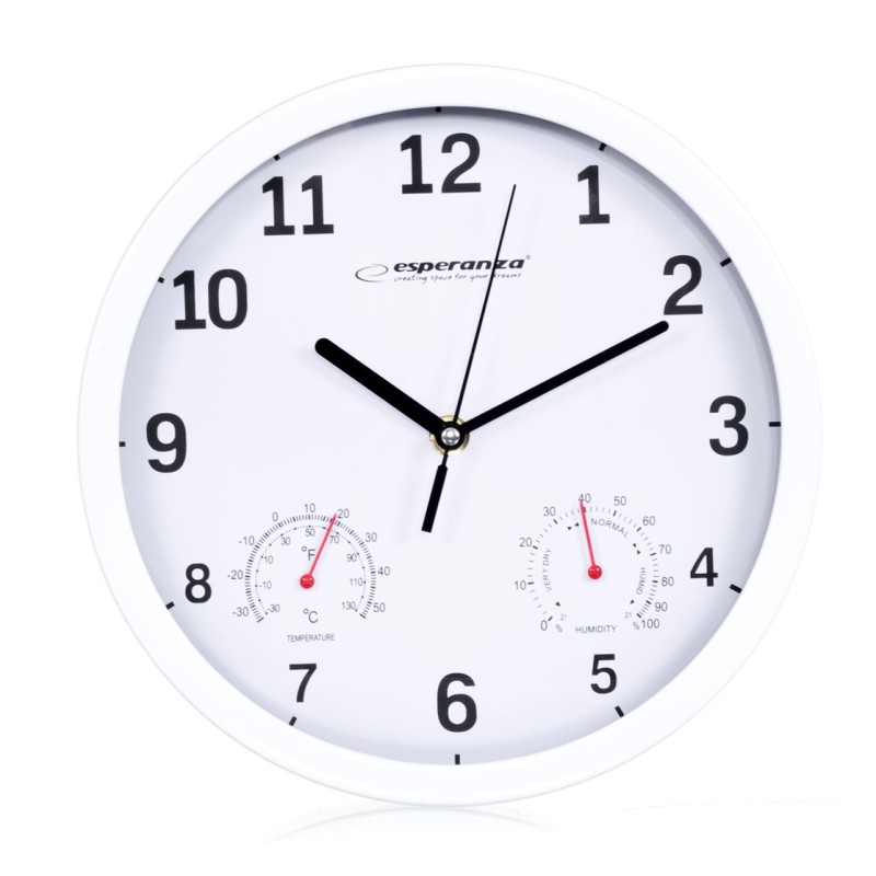 Zegar ścienny Esperanza LYON EHC016W (kolor biały)