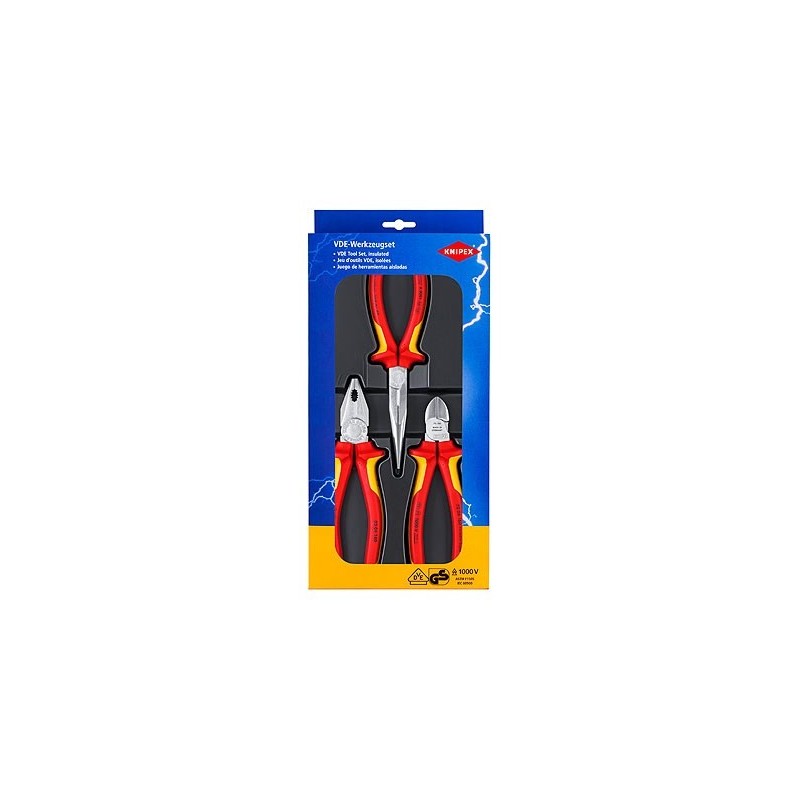 Knipex Szczypce Izolowane Dla Elektryka Tnące Uniwersalne Półokrągłe 3 szt.