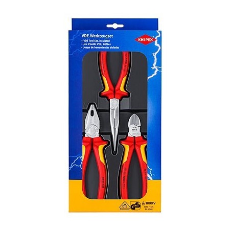 Knipex Szczypce Izolowane Dla Elektryka Tnące Uniwersalne Półokrągłe 3 szt.
