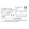 Zestaw narzędziowy Top Tools 1/4", 3/8", 73 sztuki