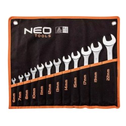 Klucze płasko-oczkowe Neo Tools 6-22 mm, zestaw 12 sztuk