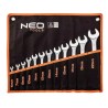 Klucze płasko-oczkowe Neo Tools 6-22 mm, zestaw 12 sztuk