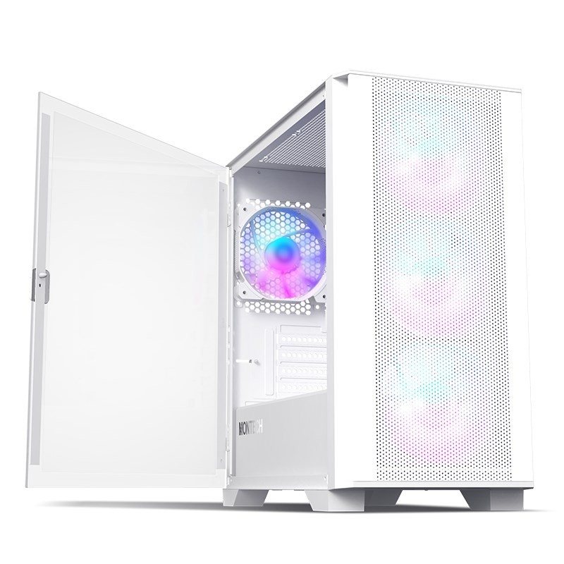 Montech AIR 100 ARGB, Micro-ATX, szkło hartowane - białe Montech AIR 100 ARGB, Micro-ATX, szkło hartowane - białe