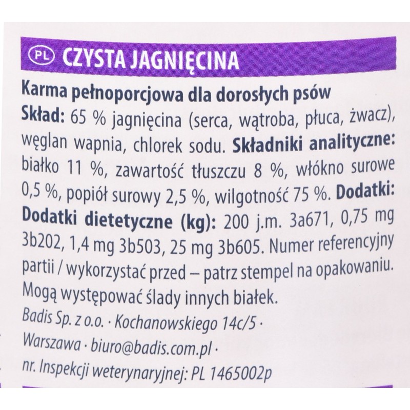 ANIMONDA GranCarno Single Protein jagnięcina - mokra karma dla psa - 800g